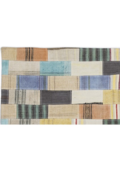 Teselya Bej Patchwork Etnik Modern Desenli Yün Hav Toz Vermez Leke Tutmayan Salon Yolluk Mutfak El Dokuma Halı fiyatları