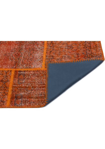 Iskece Turuncu Eskitme Etnik Modern Desenli Yün Hav Toz Vermez Leke Tutmayan Salon Yolluk Mutfak El Dokuma Halı fiyatları