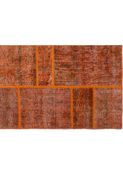 Iskece Turuncu Eskitme Etnik Modern Desenli Yün Hav Toz Vermez Leke Tutmayan Salon Yolluk Mutfak El Dokuma Halı fırsatları