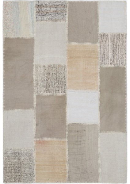 Teselya Bej Çizgili Etnik Modern Desenli Yün Hav Toz Vermez Leke Tutmayan Salon Yolluk Mutfak El Dokuma Halı