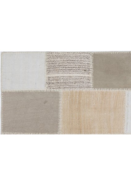 Teselya Bej Çizgili Etnik Modern Desenli Yün Hav Toz Vermez Leke Tutmayan Salon Yolluk Mutfak El Dokuma Halı fiyatları