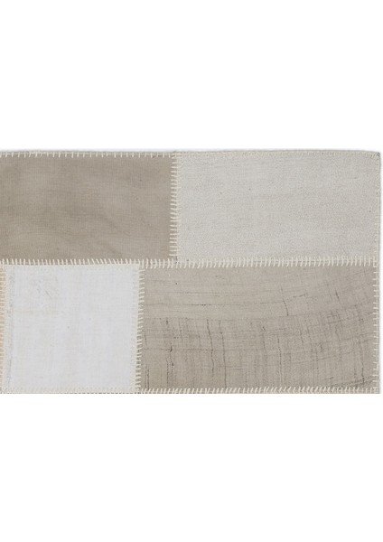 Teselya Bej Çizgili Etnik Modern Desenli Yün Hav Toz Vermez Leke Tutmayan Salon Yolluk Mutfak El Dokuma Halı modelleri