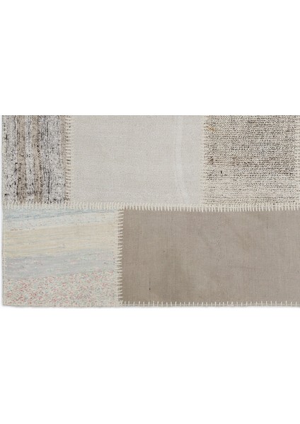 Teselya Bej Çizgili Etnik Modern Desenli Yün Hav Toz Vermez Leke Tutmayan Salon Yolluk Mutfak El Dokuma Halı fırsatları