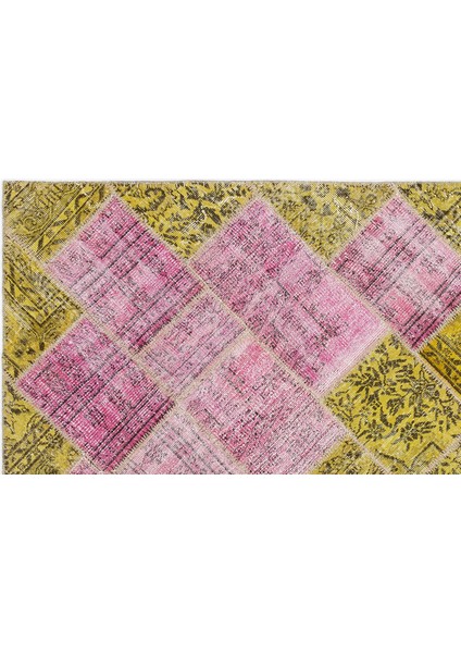 Iskece Sarı Eskitme Etnik Modern Desenli Yün Hav Toz Vermez Leke Tutmayan Salon Yolluk Mutfak El Dokuma Halı fiyatları