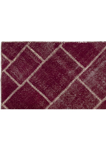 Teselya Bordo Patchwork Etnik Modern Desenli Yün Hav Toz Vermez Leke Tutmayan Salon Yolluk Mutfak El Dokuma Halı fiyatları