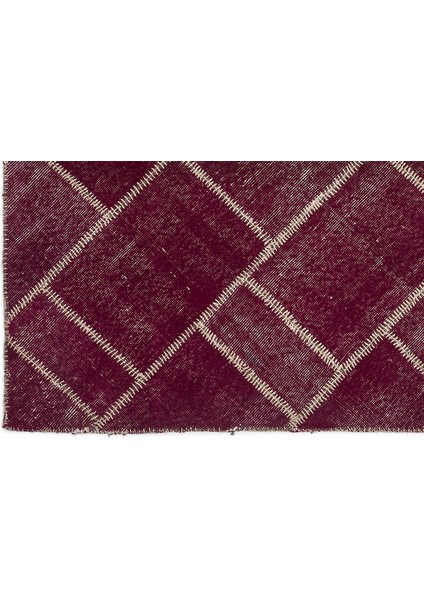 Teselya Bordo Patchwork Etnik Modern Desenli Yün Hav Toz Vermez Leke Tutmayan Salon Yolluk Mutfak El Dokuma Halı fırsatları