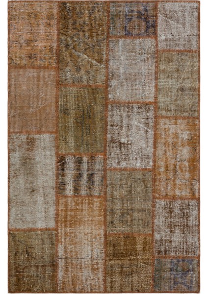 Iskece Kahverengi Eskitme Etnik Modern Desenli Yün Hav Toz Vermez Leke Tutmayan Salon Yolluk Mutfak El Dokuma Halı