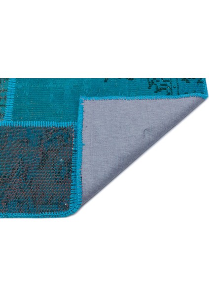 Iskece Turkuaz Eskitme Etnik Modern Desenli Yün Hav Toz Vermez Leke Tutmayan Salon Yolluk Mutfak El Dokuma Halı fiyatları