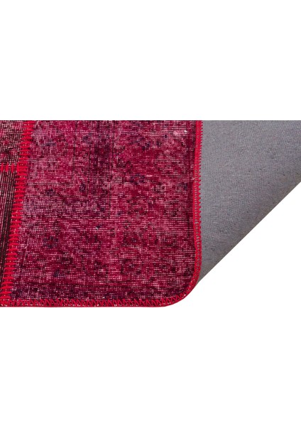 Kırmızı Patchwork Etnik Modern Desenli Yün Hav Toz Vermez Leke Tutmayan Salon Yolluk Mutfak El Dokuma Halı fiyatları