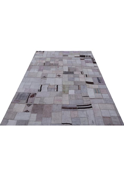 Teselya Mavi Patchwork Etnik Modern Desenli Yün Hav Toz Vermez Leke Tutmayan Salon Yolluk Mutfak El Dokuma Halı modelleri