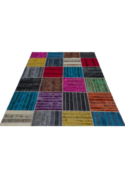 Kırmızı Patchwork Etnik Modern Desenli Yün Hav Toz Vermez Leke Tutmayan Salon Yolluk Mutfak El Dokuma Halı modelleri