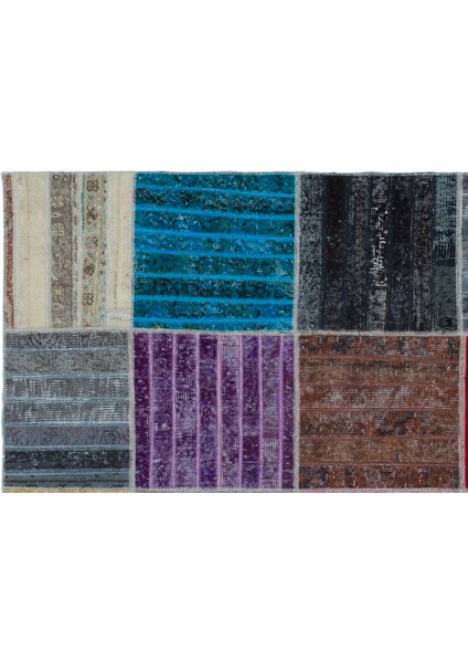 Kırmızı Patchwork Etnik Modern Desenli Yün Hav Toz Vermez Leke Tutmayan Salon Yolluk Mutfak El Dokuma Halı indirimleri