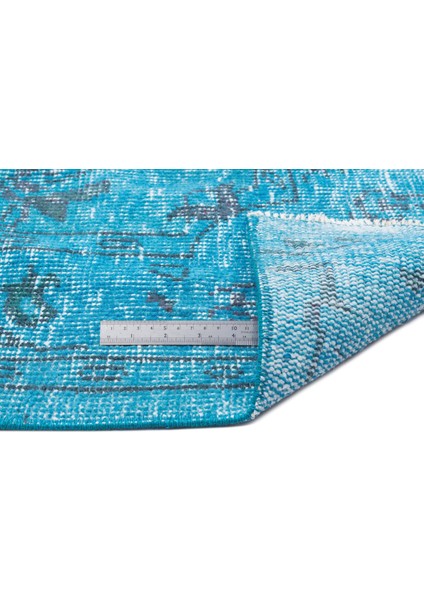 Atina Turkuaz Eskitme Yün Modern Desenli Yün Hav Toz Vermez Leke Tutmayan Salon Yolluk Mutfak El Dokuma Halı indirimleri