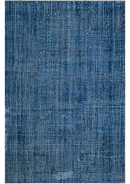 Epir Mavi Eskitme Yün Modern Desenli Yün Hav Toz Vermez Leke Tutmayan Salon Yolluk Mutfak El Dokuma Halı