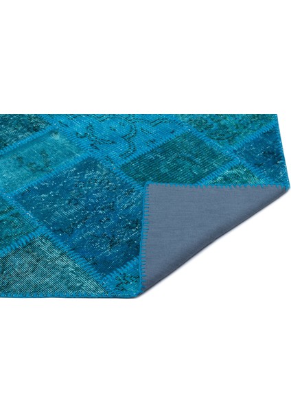 Atina Turkuaz Eskitme Yün Modern Desenli Yün Hav Toz Vermez Leke Tutmayan Salon Yolluk Mutfak El Dokuma Halı fiyatları