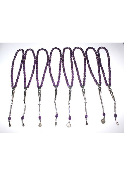 Oniks Taşı 8’li Cam Tesbih Seti - Hediyelik Aksesuar & Bujiteri & Mor fiyatları