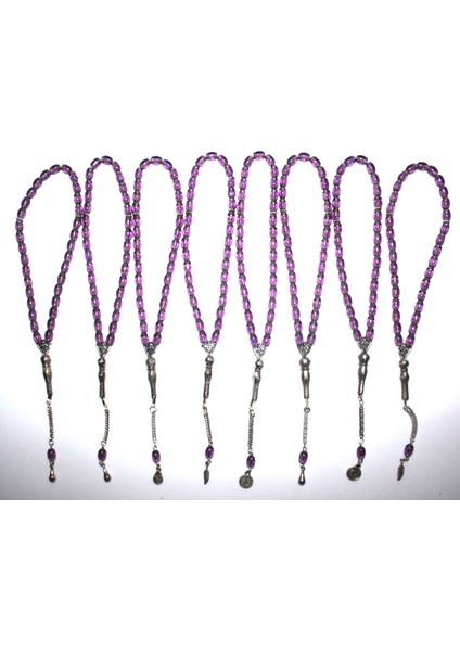 Oniks Taşı 8’li Cam Tesbih Seti - Hediyelik Aksesuar & Bujiteri & Mor fırsatları