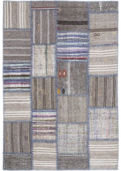 Teselya Bej Çizgili Etnik Modern Desenli Yün Hav Toz Vermez Leke Tutmayan Salon Yolluk Mutfak El Dokuma Halı