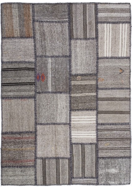 Teselya Bej Çizgili Etnik Modern Desenli Yün Hav Toz Vermez Leke Tutmayan Salon Yolluk Mutfak El Dokuma Halı