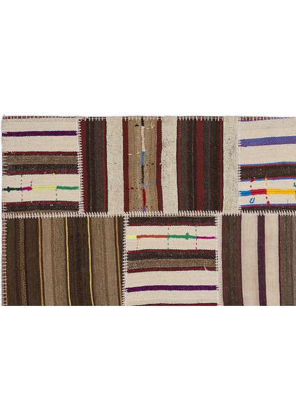 Teselya Bej Çizgili Etnik Modern Desenli Yün Hav Toz Vermez Leke Tutmayan Salon Yolluk Mutfak El Dokuma Halı fiyatları