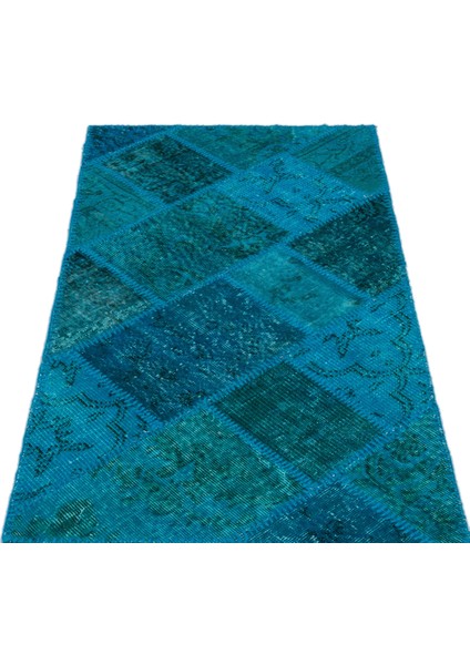 Atina Turkuaz Eskitme Yün Modern Desenli Yün Hav Toz Vermez Leke Tutmayan Salon Yolluk Mutfak El Dokuma Halı modelleri