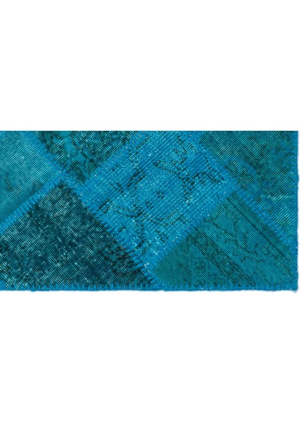 Atina Turkuaz Eskitme Yün Modern Desenli Yün Hav Toz Vermez Leke Tutmayan Salon Yolluk Mutfak El Dokuma Halı fırsatları