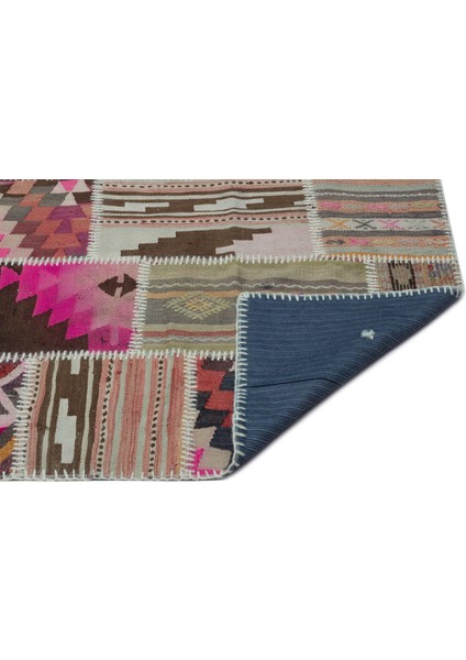 Teselya Mavi Patchwork Yün Modern Desenli Yün Hav Toz Vermez Leke Tutmayan Salon Yolluk Mutfak El Dokuma Halı fiyatları