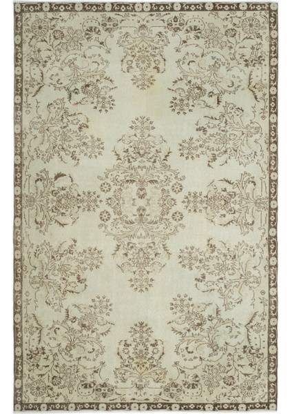 Vintage Turuncu Eskitme Yün Modern Desenli Yün Hav Toz Vermez Leke Tutmayan Salon Yolluk Mutfak El Dokuma Halı