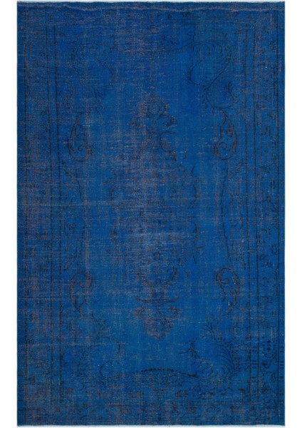 Atina Mavi Eskitme Yün Modern Desenli Yün Hav Toz Vermez Leke Tutmayan Salon Yolluk Mutfak El Dokuma Halı