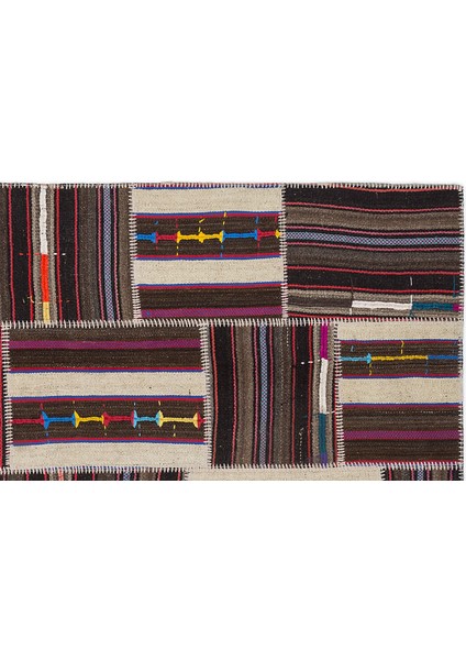 Teselya Bej Çizgili Etnik Modern Desenli Yün Hav Toz Vermez Leke Tutmayan Salon Yolluk Mutfak El Dokuma Halı modelleri