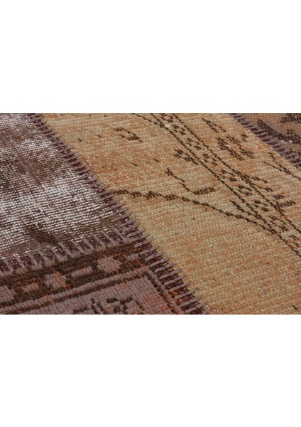 Kahverengi Patchwork Etnik Modern Desenli Yün Hav Toz Vermez Leke Tutmayan Salon Yolluk Mutfak El Dokuma Halı fırsatları