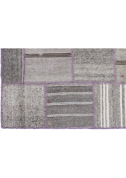 Teselya Gri Çizgili Etnik Modern Desenli Yün Hav Toz Vermez Leke Tutmayan Salon Yolluk Mutfak El Dokuma Halı fırsatları