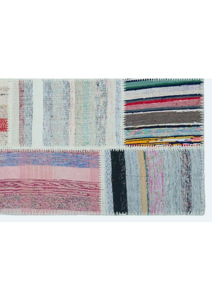 Teselya Bej Çizgili Etnik Modern Desenli Yün Hav Toz Vermez Leke Tutmayan Salon Yolluk Mutfak El Dokuma Halı fırsatları