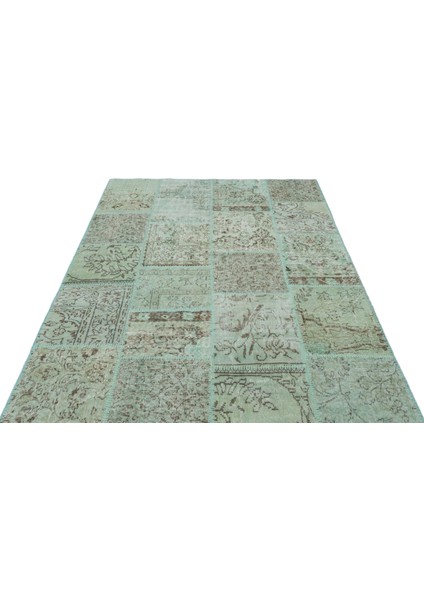 Atina Yeşil Eskitme Yün Modern Desenli Yün Hav Toz Vermez Leke Tutmayan Salon Yolluk Mutfak El Dokuma Halı fiyatları