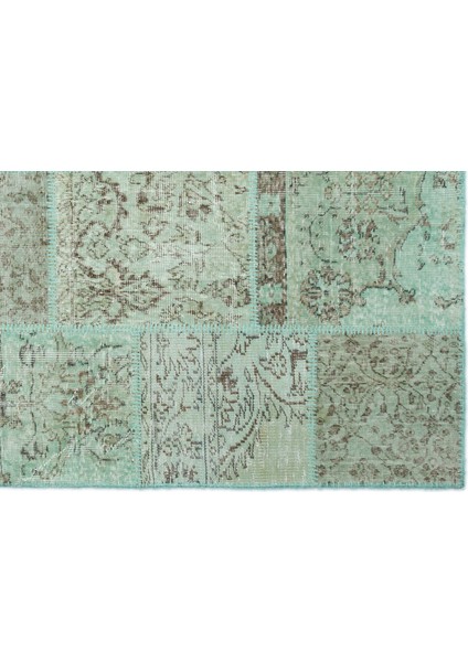 Atina Yeşil Eskitme Yün Modern Desenli Yün Hav Toz Vermez Leke Tutmayan Salon Yolluk Mutfak El Dokuma Halı fırsatları