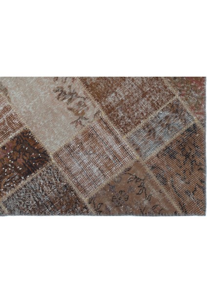 Iskece Kahverengi Eskitme Etnik Modern Desenli Yün Hav Toz Vermez Leke Tutmayan Salon Yolluk Mutfak El Dokuma Halı fırsatları