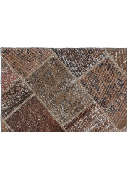 Iskece Kahverengi Eskitme Etnik Modern Desenli Yün Hav Toz Vermez Leke Tutmayan Salon Yolluk Mutfak El Dokuma Halı indirimleri