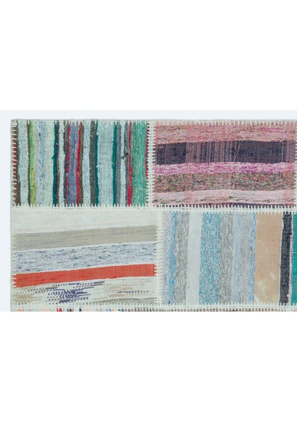 Teselya Bej Çizgili Etnik Modern Desenli Yün Hav Toz Vermez Leke Tutmayan Salon Yolluk Mutfak El Dokuma Halı fırsatları