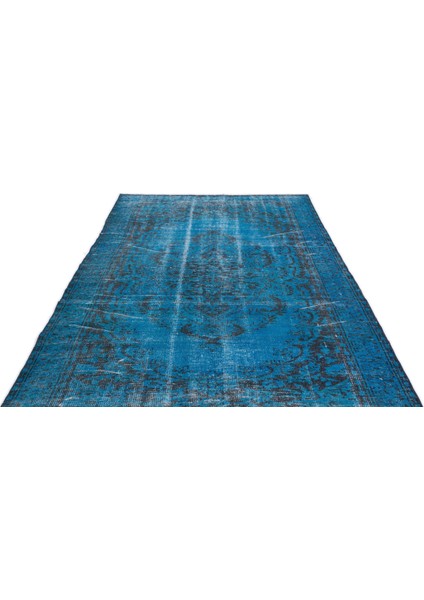 Atina Turkuaz Eskitme Yün Modern Desenli Yün Hav Toz Vermez Leke Tutmayan Salon Yolluk Mutfak El Dokuma Halı indirimleri