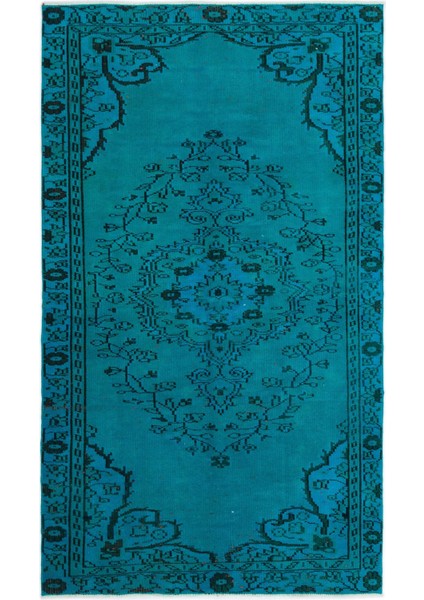 Iskece Yeşil Eskitme Yün Modern Desenli Yün Hav Toz Vermez Leke Tutmayan Salon Yolluk Mutfak El Dokuma Halı