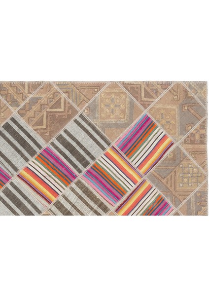 Teselya Bej Çizgili Yün Modern Desenli Yün Hav Toz Vermez Leke Tutmayan Salon Yolluk Mutfak El Dokuma Halı modelleri