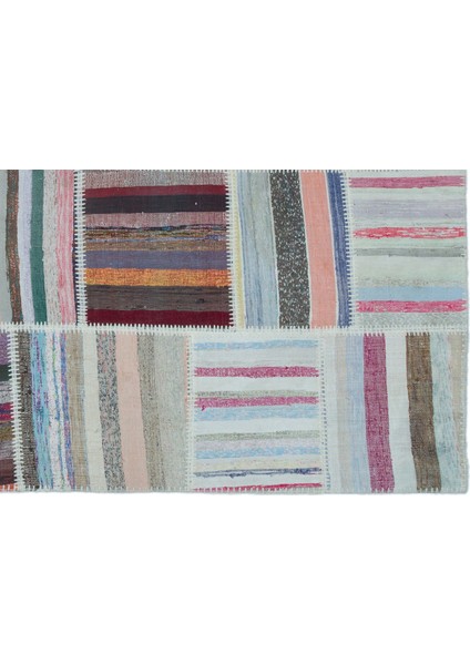 Teselya Bej Çizgili Etnik Modern Desenli Yün Hav Toz Vermez Leke Tutmayan Salon Yolluk Mutfak El Dokuma Halı fırsatları