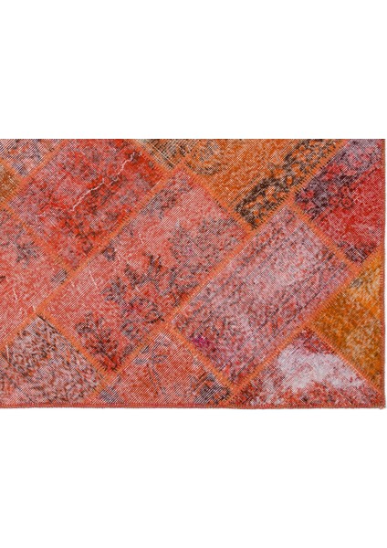 Iskece Kırmızı Eskitme Etnik Modern Desenli Yün Hav Toz Vermez Leke Tutmayan Salon Yolluk Mutfak El Dokuma Halı fırsatları