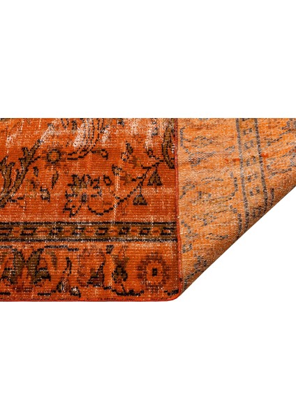 Turuncu Patchwork Etnik Modern Desenli Yün Hav Toz Vermez Leke Tutmayan Salon Yolluk Mutfak El Dokuma Halı fiyatları