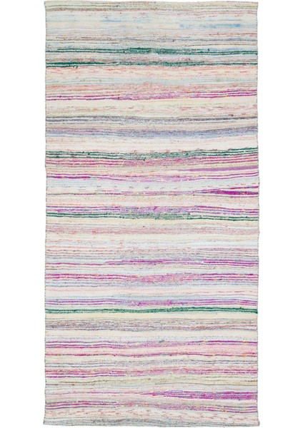 Girit Bej Çizgili Etnik Modern Desenli Yün Hav Toz Vermez Leke Tutmayan Salon Yolluk Mutfak El Dokuma Halı