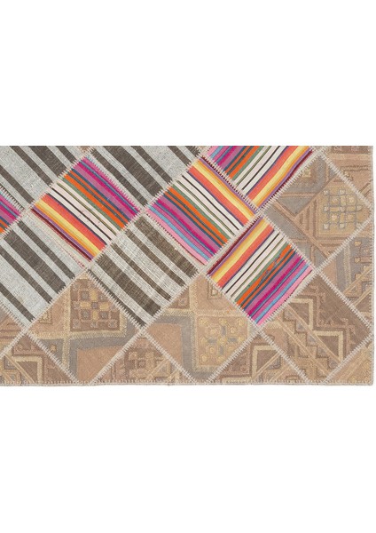 Teselya Bej Çizgili Yün Modern Desenli Yün Hav Toz Vermez Leke Tutmayan Salon Yolluk Mutfak El Dokuma Halı indirimleri