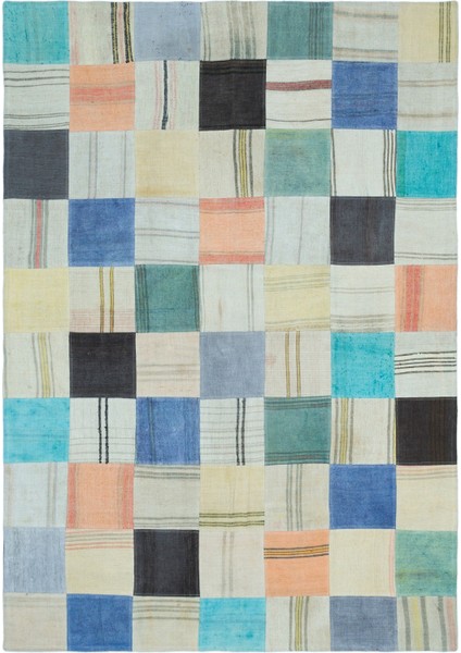 Atina Bej Eskitme Yün Modern Desenli Yün Hav Toz Vermez Leke Tutmayan Salon Yolluk Mutfak El Dokuma Halı