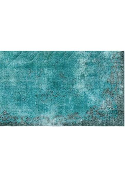 Atina Turkuaz Eskitme Yün Modern Desenli Yün Hav Toz Vermez Leke Tutmayan Salon Yolluk Mutfak El Dokuma Halı fırsatları