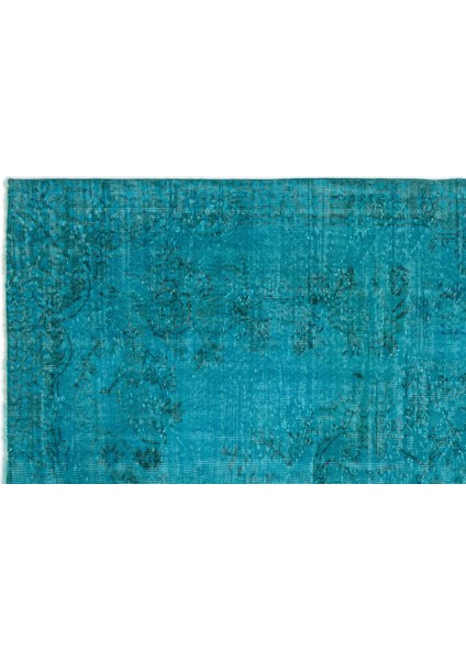 Atina Turkuaz Eskitme Yün Modern Desenli Yün Hav Toz Vermez Leke Tutmayan Salon Yolluk Mutfak El Dokuma Halı fırsatları