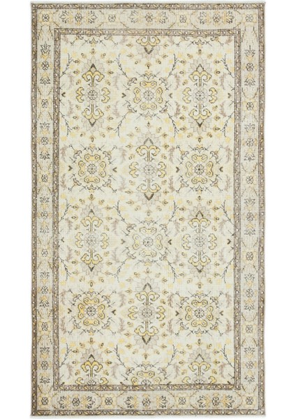 Teselya Bej Çizgili Yün Modern Desenli Yün Hav Toz Vermez Leke Tutmayan Salon Yolluk Mutfak El Dokuma Halı